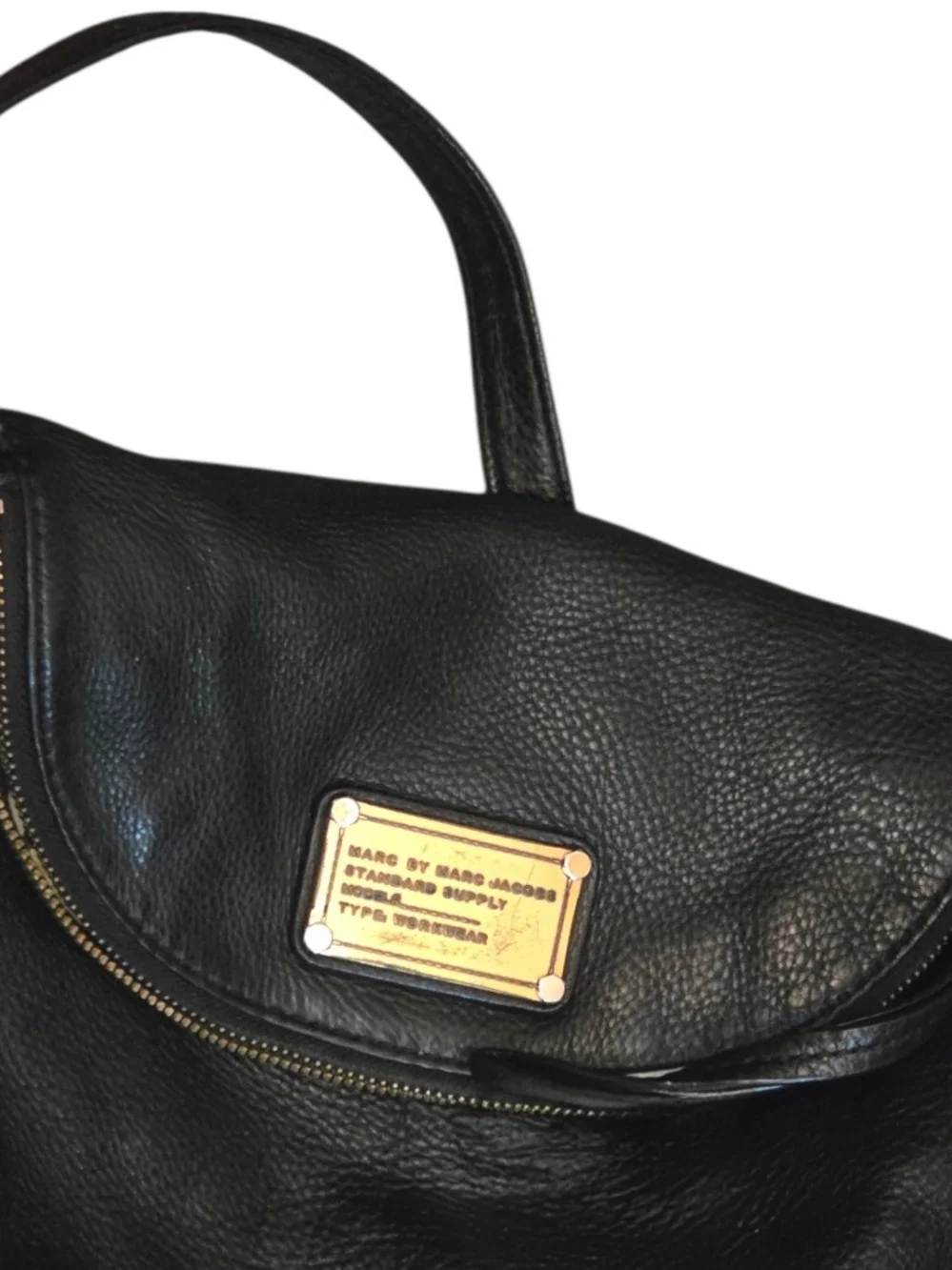 Marc by Marc Jacobs Black Leather Shoulder Bag Slouchy Crossbody Hobo Purse - Picture 2 of 11